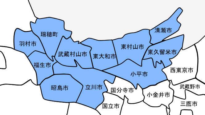 東京都の配布エリア